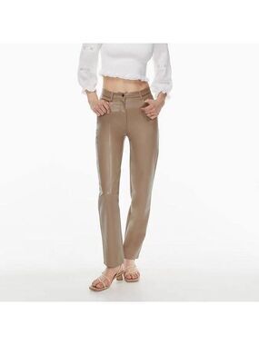 Aritzia Wilfred Melina Straight Leg Vegan Leather Pant Sz 10